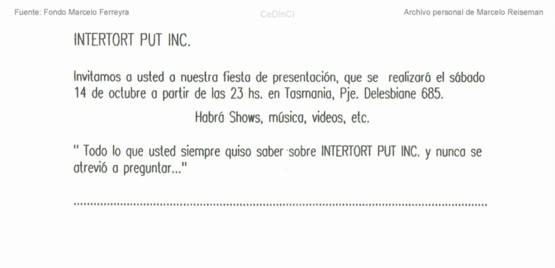Publicidad: Invitacion Fiesta Intertort Put Inc